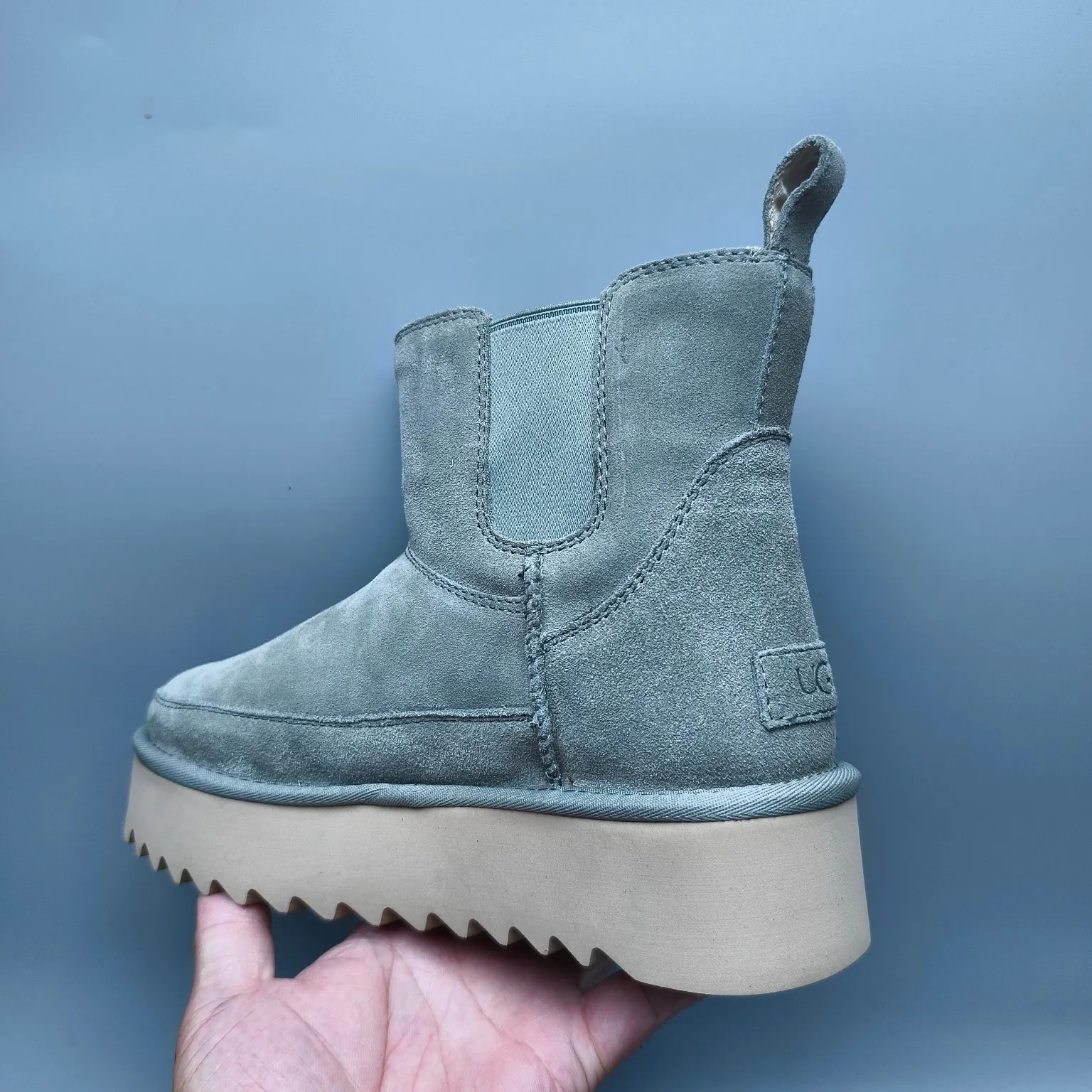 💰560 UGG sheepskin all-in-one snow boots 8051 thick-soled Chelsea casual shoes Color: maroon black antelope brown Matching size: 35-40